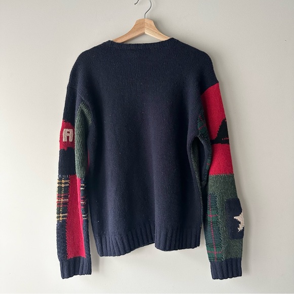 Rare Vintage Polo Ralph Lauren 9/11 Tribute Sweater Hand Knit Patchwork - Picture 5 of 5